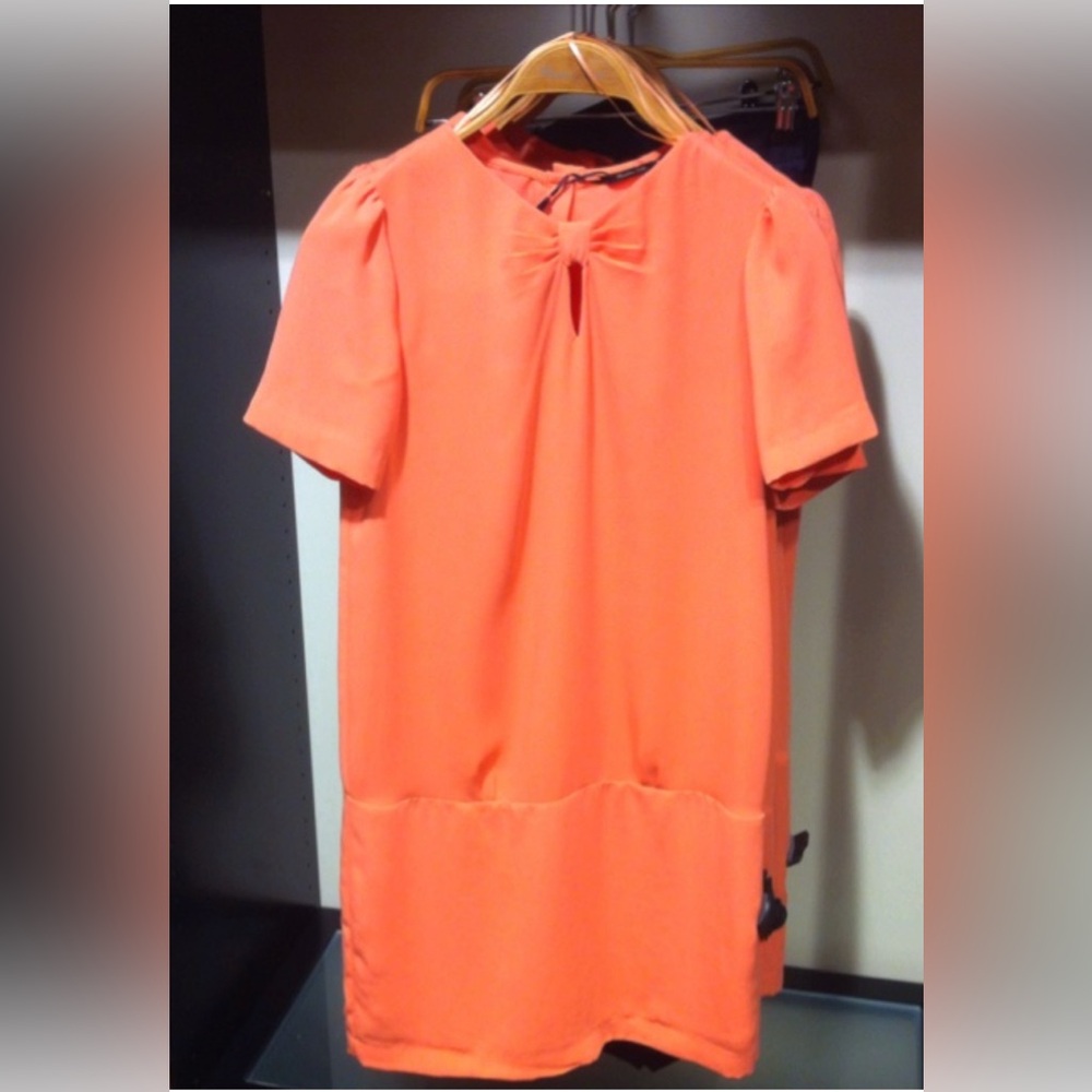 Massimo Dutti Coral Short Sleeve Shift Dress